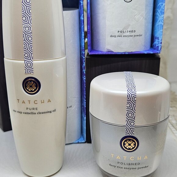 Tatcha Deep Polish Enzyme Powder 60g Cleansing Oil 5oz Set ~NIB - Picture 4 of 4